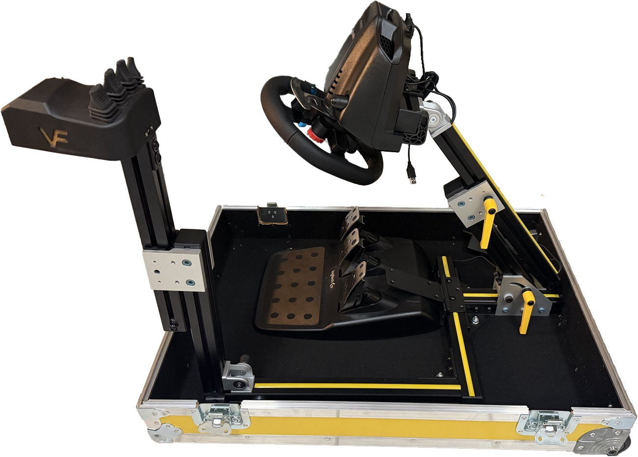 Fold N Go with the steering wheel raised and pedals set